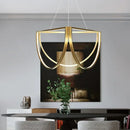 Axyaa Semi-Circular LED Pendant Light - Stainless Steel Chandelier for Home and Hotel