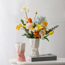 Axyaa Donut Shape Ceramic Flower Vase for Wedding Valentine's Day Home Decor