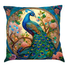 Axyaa Nordic Peacock Oil Painting Cushion Cover for Stylish Home Decor