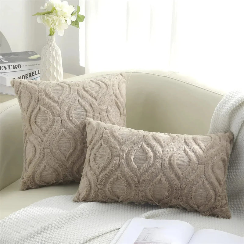 Axyaa Soft Plush Cushion Cover 45x45, Luxury Decorative Pillowcase for Living Room
