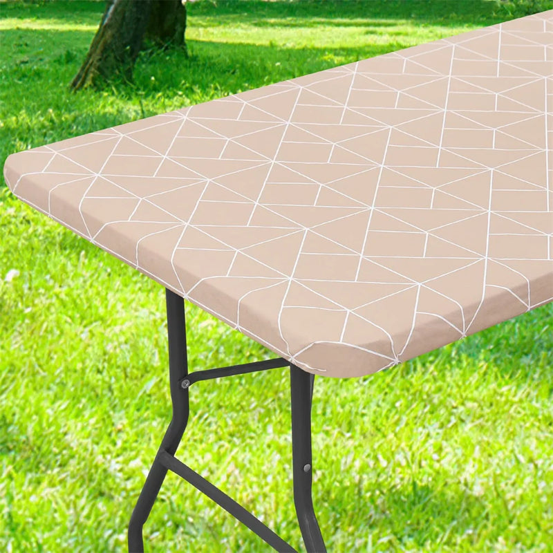Axyaa 30x72inch Elastic Waterproof Rectangle Table Cover for Home Party & Outdoor