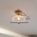 Axyaa Glass Wood LED Ceiling Lights Fixture Modern Ceiling Lamp