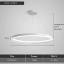 Axyaa Black Circle LED Chandelier Dimmable Pendant Light for Modern Home Decor