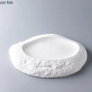 Axya 12" Irregular Ceramic Dinner Plate Set for Steak, Pasta, Dessert, Salad, Snacks