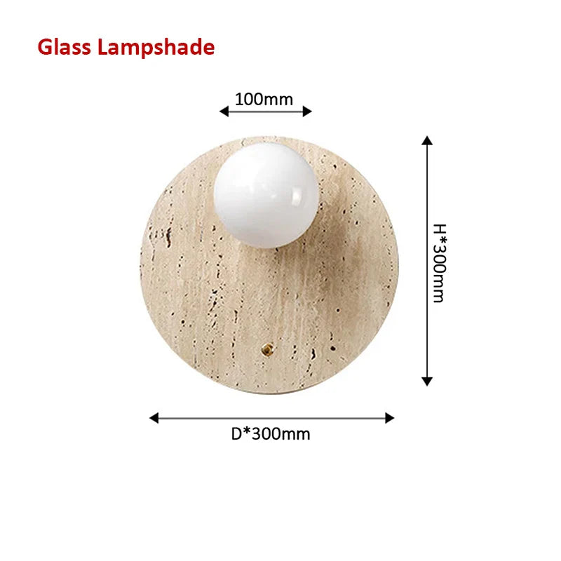 Axyaa Travertine Wall Lamp: Modern, Simple, Warm for Living Room, Bedroom, Study
