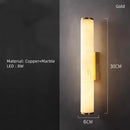 Axyaa Marble Wall Light Black Gold Copper Stone Brass Sconce for Parlor Bedroom