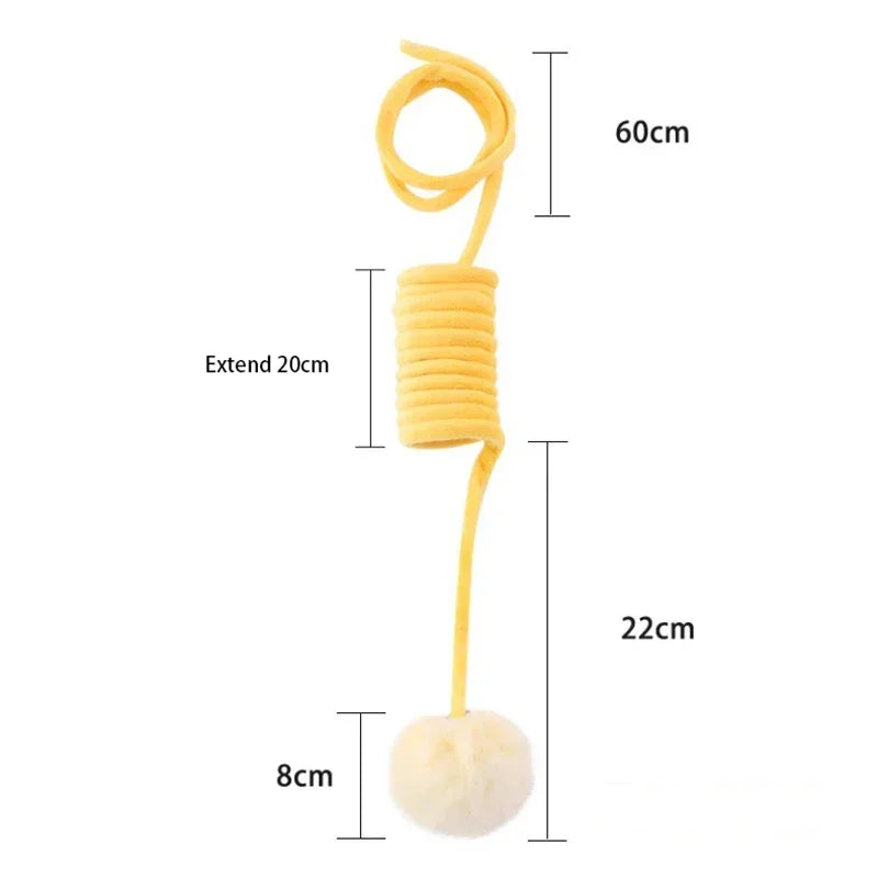 Axyaa Plush Ball Cat Teaser Toy: Interactive, Stretchable, Hanging Fun for Kittens