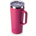 Axyaa 24oz Double Wall Coffee Tumbler with Handle Lid Stainless Steel Insulated Cup