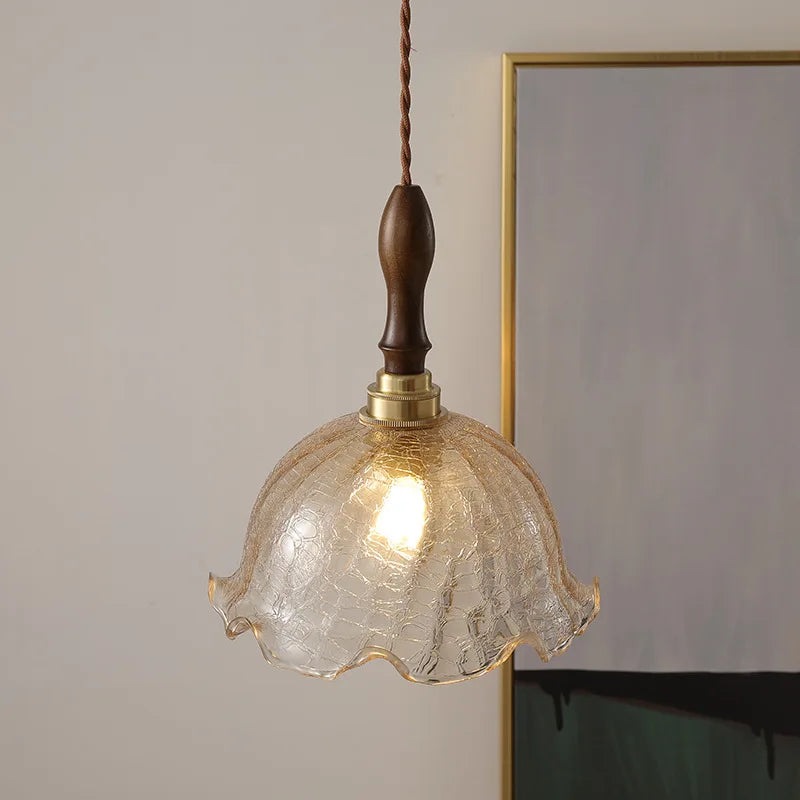 Axyaa Modern LED Copper Glass Pendant Light Chandelier for Living Dining Bar décor