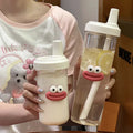 Axyaa Bubble Tea Water Bottle with Pearl Milk Tea Straw - 500/850ML Large Capacity