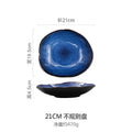 Axyaa Blue Ceramic Tableware Set - Steak Plate, Salad Bowl, Fish Plate, Sauce Dish