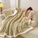 Axyaa Winter Sherpa Blanket: Double Layer Plush Fleece Quilt for Warmth & Comfort