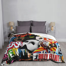 Axyaa Broadway Musical Collage Throw Blanket for Sofa - Decorative Thin Blanket