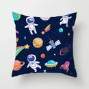 Axyaa Space Cat Moon Cushion Cover Universe Sun Planet Rocket Pillowcase