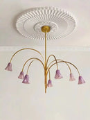 Axyaa French Retro Glass Chandelier - Designer Tulip Art Flower Chandelier