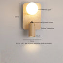 Axyaa Mid Century Modern LED Wall Light Pull Chain Switch Yellow Travertine Bedroom Lamps