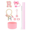 Axyaa 10pc Tumbler Accessory Set: Straw, Cover, Cap, Boot, Stopper, Keychain, Sticker