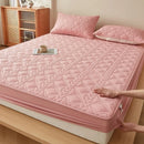 Axyaa Wheat Geometric Fitted Sheet Cotton Mattress Cover Home Hotel Full