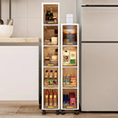 Axyaa Slim Storage Cabinet, 5-Tier Rolling Organizer, Space-Saving Shelf White