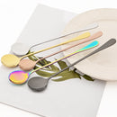 Axyaa Stainless Steel Long Handle Spoon Set for Coffee Dessert Milkshake Ice Cream