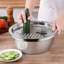 Axyaa Stainless Steel Grater Set with Mixing Bowl - Multifunctional Kitchen Tool