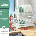 Axyaa 2-Tier Dish Drying Rack with Drainboard and Utensil Holder