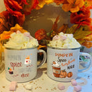 Axyaa Pumpkin Spice Enamel Mug - Festive Fall Home Decor & Gifts
