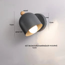 Axyaa Wood Iron LED Wall Lights with Pull Chain Switch, Modern Bedside Lamp