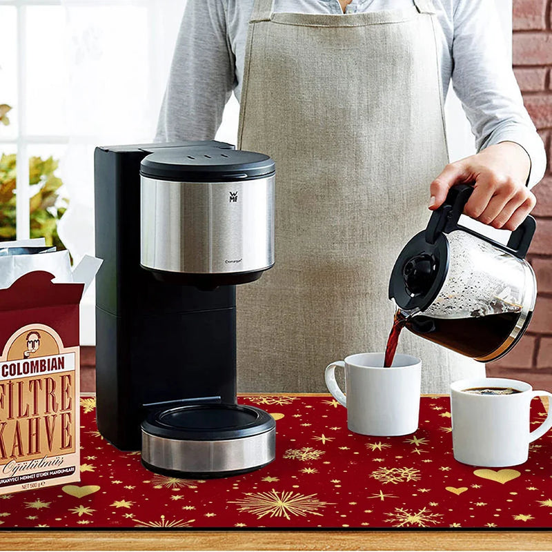 Axyaa Christmas Snow Kitchen Drying Mat - Absorbent & Antiskid Drain Pad