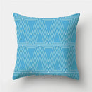 Axyaa Blue Geometric Pattern Cushion Cover for Living Room Sofa Decoration
