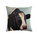 Axyaa Cotton Linen Cushion Cover Sheep Cow Home Decor Throw Pillowcase