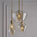Axyaa Modern Amber LED Glass Chandelier Indoor Lighting Pendant Light