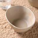 Axyaa Handmade Rough Pottery Irregular Bowl Set for Molecular Cuisine Tableware