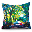 Axyaa Sunflower Starry Sky Oil Painting Polyester Cushion Cover Home Decor Pillowcase