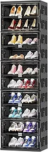 Axyaa 10-Tier Foldable Shoe Rack Organizer, Large Collapsible Storage Cabinet