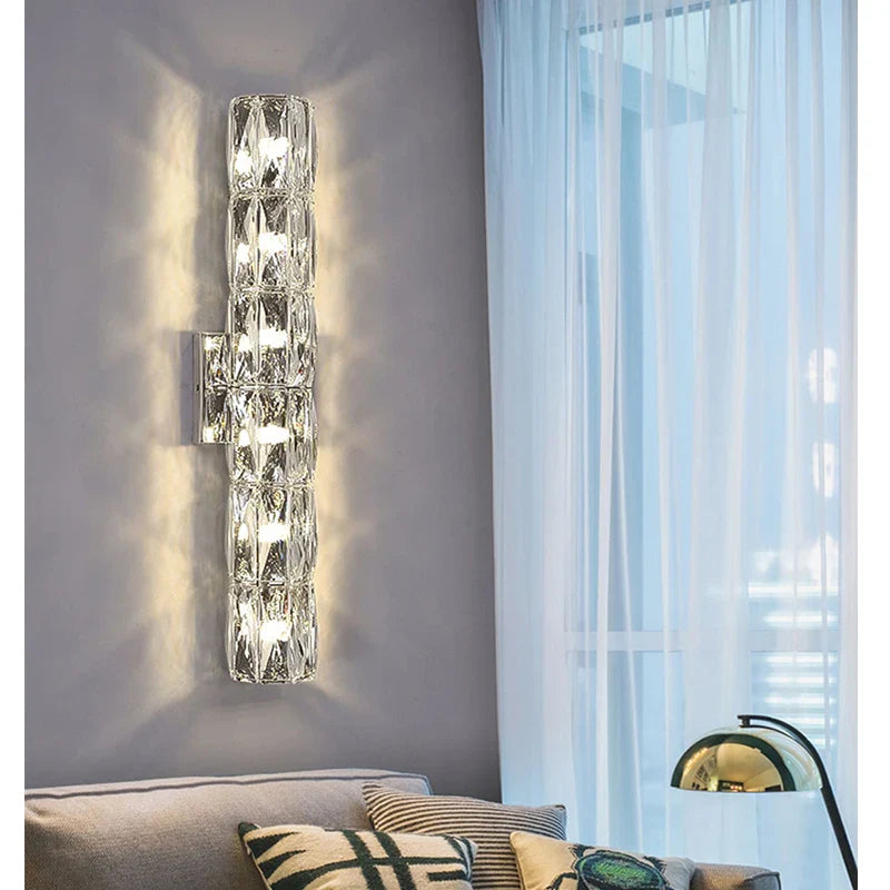 Axyaa Crystal Wall Lamp: Elegant Post-modern Nordic Lighting for Living Room & Dining Room