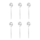 Axyaa Matte Stainless Steel Teaspoon Set for Dessert, Coffee, Ice Cream - 6 Pcs