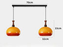 Axyaa Retro Glass Chandelier Light Fixture Solid Wood Pendant Lamp