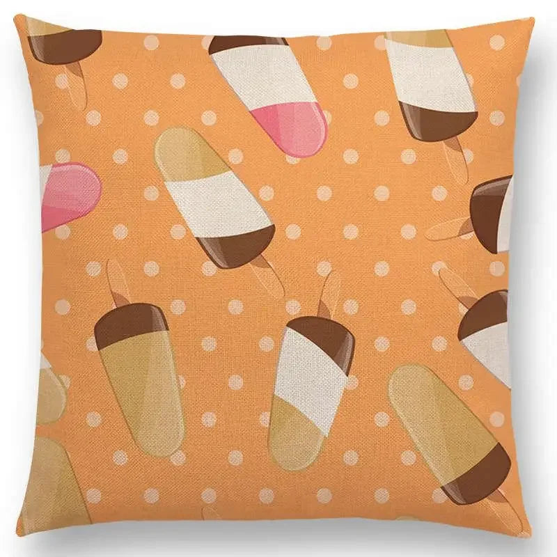 Axyaa Chocolate Candy Donuts Ice Cream Cushion Cover Party Throw Pillow Case