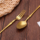 Axyaa Gold Stainless Steel Cutlery Set - 30Pcs Western Dinner Utensils