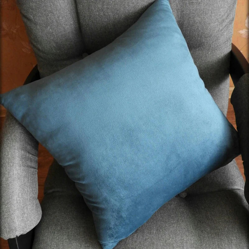 Blue Velvet Throw Pillow Cover - Axyaa Home Decoration Pillowcase