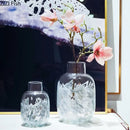 Axyaa Seawater Ripple Glass Vase Hydroponic Flower Pot Desk Decoration Artificial Floral Arrangement
