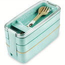 Axyaa 3-Layer Healthy Material Kids Bento Box with Handle, 900ML