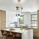 Axyaa 3-Head Wooden Industrial Pendant Chandelier Loft Hanging Lights