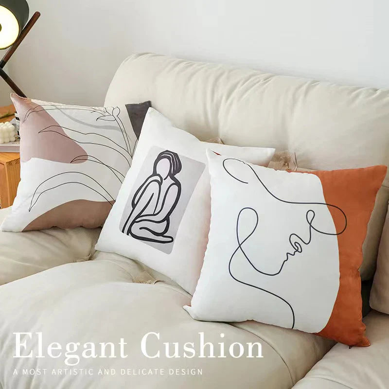 Axyaa Velvet Sofa Pillow Case Soft Fluffy Cushion Cover Modern Simple Style