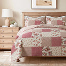Axyaa Country Roses Patchwork Quilt Set - Queen Size with 2 Shams
