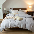 Axyaa Waffle Lyocell Cotton Queen Bedding Set: Soft, Breathable, Comfortable Duvet Cover