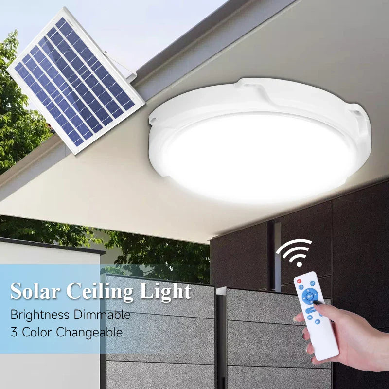 Axyaa Solar LED Ceiling Lamp for Home, Waterproof Indoor/Outdoor Lighting