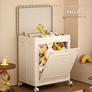 Axyaa Kids Foldable Toy Storage Box with Wheels & Clear Flip Lid