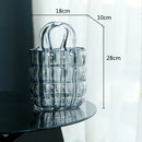 Axyaa Clear Glass Vase Handbag for Floral Arrangements & Home Decor